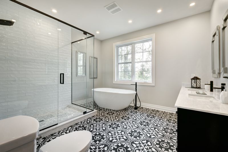 Walk-In Shower with Modern Tiles